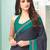 Navy blue ethnic motifs poly crepe bagru saree