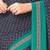 Navy blue ethnic motifs poly crepe bagru saree