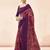 purple purple & pink abstract printed sequinned saree