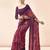 purple purple & pink abstract printed sequinned saree