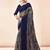 navy_blue navy blue abstract printed sequinned saree