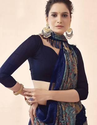 navy_blue navy blue abstract printed sequinned saree 4