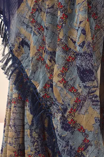 navy_blue navy blue abstract printed sequinned saree
