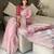pink floral embroidered silk blend saree