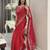 red floral embroidered saree with stitched blouse