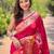 pink woven design zari paithani saree