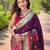purple woven design zari silk blend paithani saree