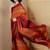 Rust striped ready to wear saree