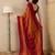 Rust striped ready to wear saree