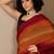 Rust striped ready to wear saree