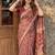 Maroon floral pure cotton saree