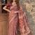 Maroon floral pure cotton saree