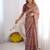 maroon floral printed pure cotton saree with blouse piece