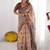 Beige floral printed cotton saree