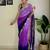purple floral embroidered saree