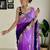 purple floral embroidered saree