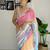 blue ombre embroidered saree