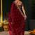 maroon floral embroidered heavy work saree