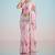 Pink floral sequinned satin saree