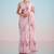 Pink floral sequinned satin saree