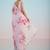 Pink floral sequinned satin saree