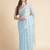 blue blue embellished beads and stones pure chiffon saree