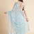 blue blue embellished beads and stones pure chiffon saree