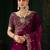 Purple floral embroidered heavy work saree