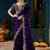 Purple ethnic motifs zari heavy work saree