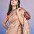 peach aari work pure cotton banarasi saree