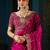 magenta floral zari heavy work saree