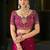 magenta floral zari heavy work saree