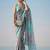 Multicolor floral sequinned satin half and half saree