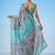 Multicolor floral sequinned satin half and half saree