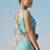 Multicolor floral sequinned satin half and half saree