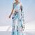 white floral mirror work satin saree