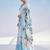 white floral mirror work satin saree