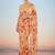 peach floral sequinned satin saree