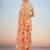 peach floral sequinned satin saree
