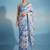Off white floral sequinned satin saree