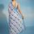 Off white floral sequinned satin saree