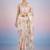 off_white floral mirror work satin saree