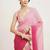 Rani pink embellished sequinned pure chiffon saree