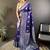 violet woven design zari banarasi saree with unstitched blouse piece