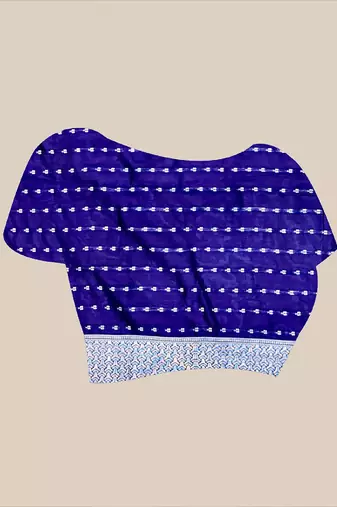 violet woven design zari banarasi saree with unstitched blouse piece