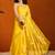 Yellow floral poly chiffon saree