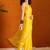 Yellow floral poly chiffon saree