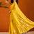 Yellow floral poly chiffon saree