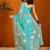 Blue floral poly chiffon saree
