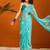 Blue floral poly chiffon saree